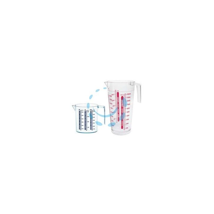 CARAFFA GRADUATA CON MANICO - piccola lt.0,750 - ø cm.10x12h.