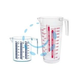 CARAFFA GRADUATA CON MANICO - grande lt.1 - ø cm.11x21h.