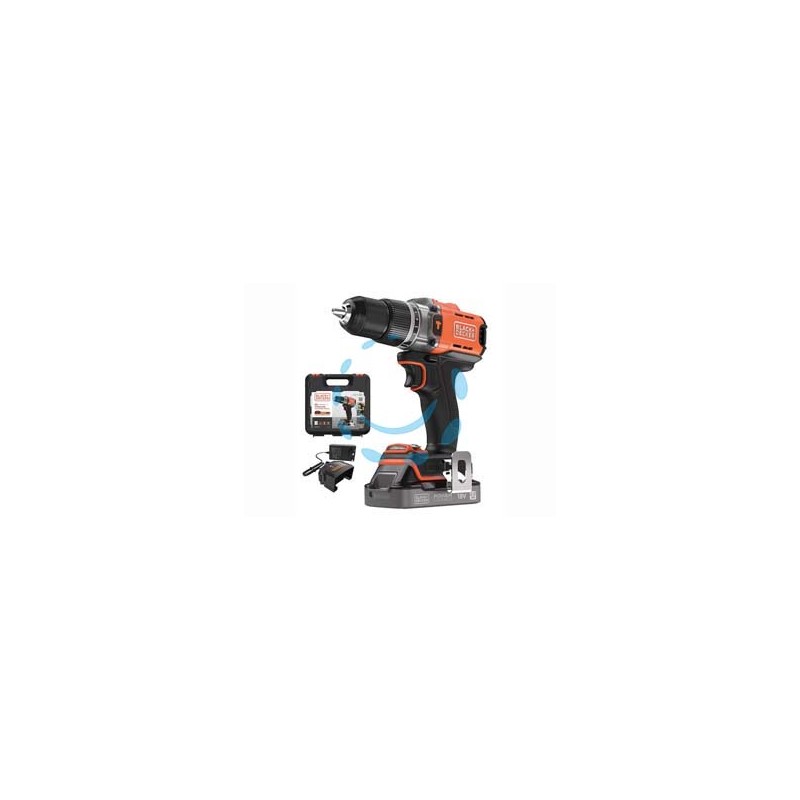 TRAPANO AVVITATORE BATTERIA LITO 18V CON PERCUSSIONE (BCD383D1XK-QW) - 1 batteria Litio da 2 Ah