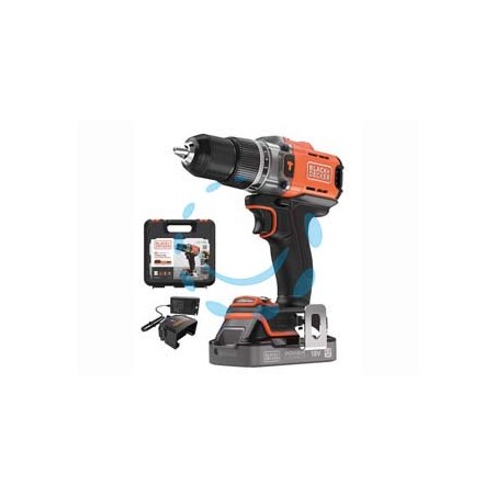 TRAPANO AVVITATORE BATTERIA LITO 18V CON PERCUSSIONE (BCD383D1XK-QW) - 1 batteria Litio da 2 Ah
