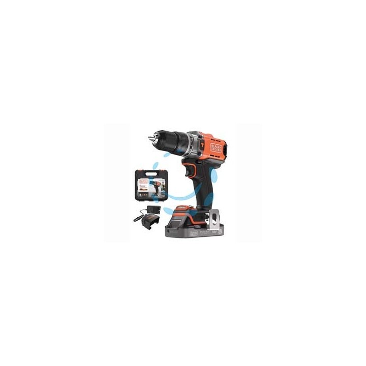 TRAPANO AVVITATORE BATTERIA LITO 18V CON PERCUSSIONE (BCD383D1XK-QW) - 1 batteria Litio da 2 Ah