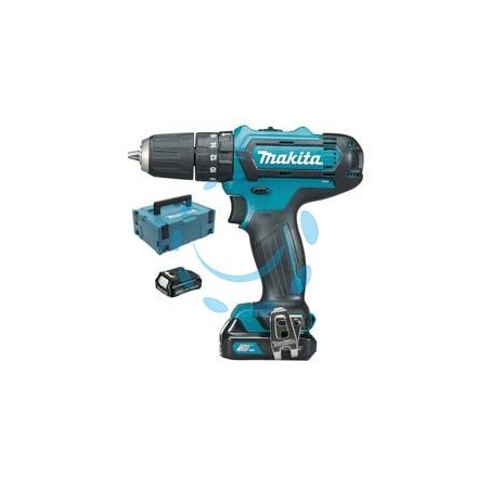 TRAPANO AVVITATORE CON PERCUSSIONE MM.10 10,8V 2AH (HP333DSAJ) - cm.19,3x6,6x21,2h. peso kg.1,1