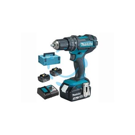 TRAPANO AVVITATORE PERCUSS. 2 VEL. 3 BATT. 18V 3AH (DHP482RF3J) 