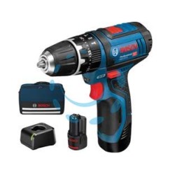 TRAPANO AVVITATORE PERCUSS. 2 BATT. LITIO 12V MAND. MM.10 (GSB 12V-15) - 2 batterie al LITIO da 2,0 Ah