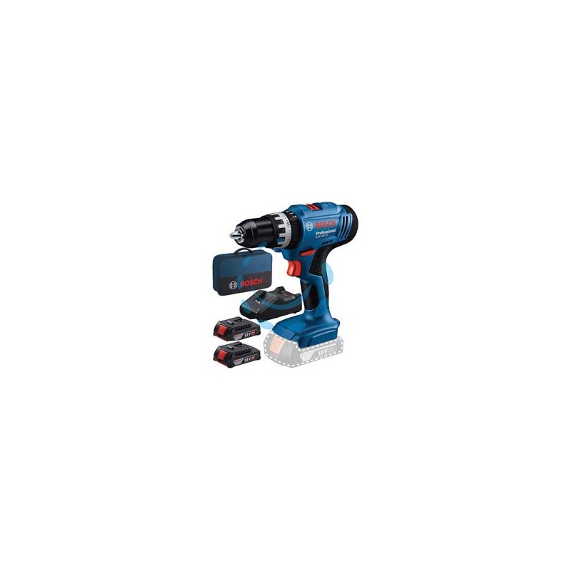 TRAPANO AVVITATORE 2 BATTERIE LITIO 18V PERCUSS. (GSB 18V-25) 