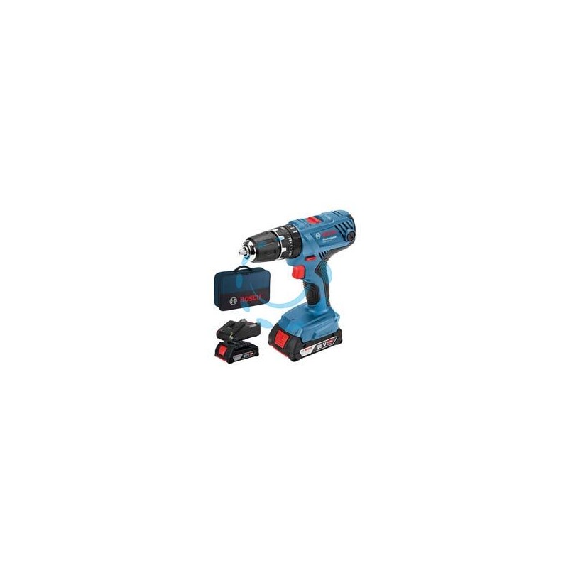 TRAPANO AVVITATORE 2 BATTERIE LITIO 18V PERCUSS. (GSB 18V-21) - 2 batterie al litio da 2,0 Ah