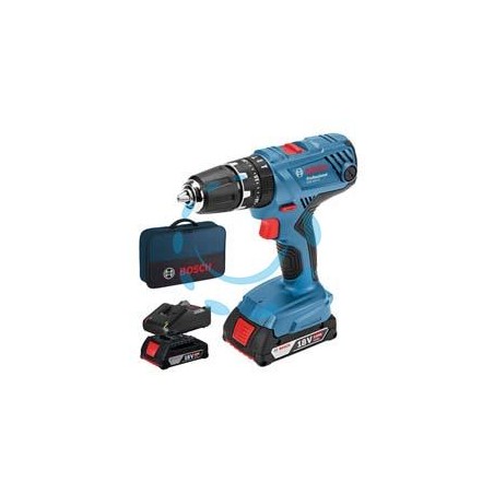 TRAPANO AVVITATORE 2 BATTERIE LITIO 18V PERCUSS. (GSB 18V-21) - 2 batterie al litio da 2,0 Ah