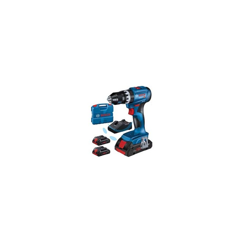 TRAPANO AVVITATORE 3 BATTERIE LITIO 18V PERCUSSIONE (GSB 18V-45) 