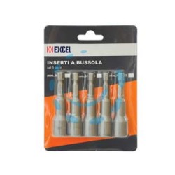 INSERTI A BUSSOLA MAGNETICI PER AVVITATORI SET PEZZI 5 - 65x8 mm