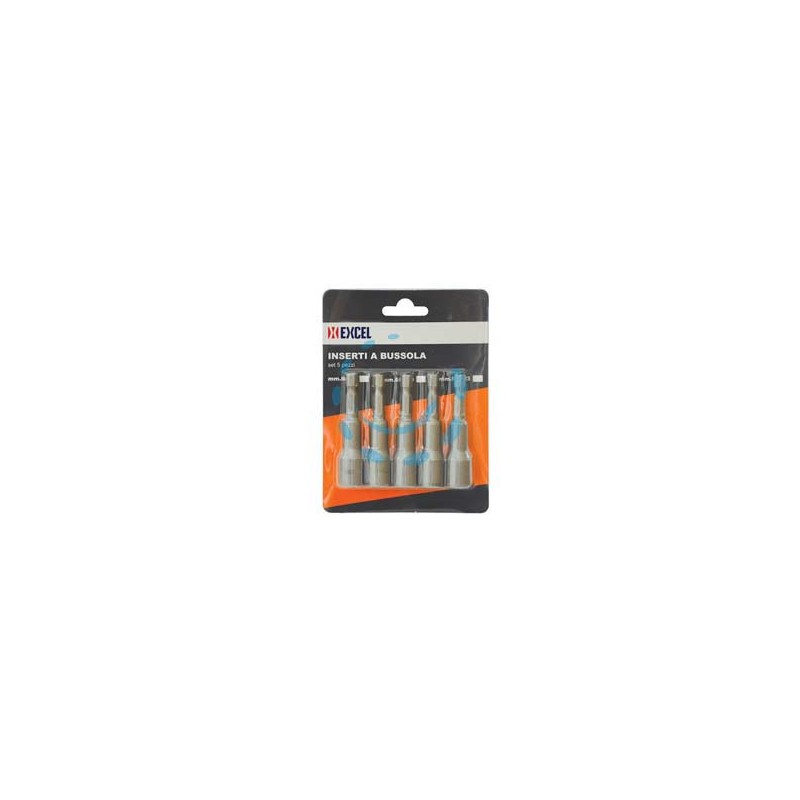 INSERTI A BUSSOLA MAGNETICI PER AVVITATORI SET PEZZI 5 - 65x8 mm