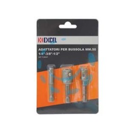 INSERTI ADATTATORI PER BUSSOLA MM.50 1/4 - 3/8 - 1/2 SET PEZZI 3 
