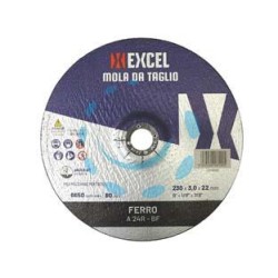 DISCHI DA TAGLIO CENTRO DEPRESSO PER FERRO Ø MM.230 - ø mm.230x3,0 foro 22,2 da taglio per ferro