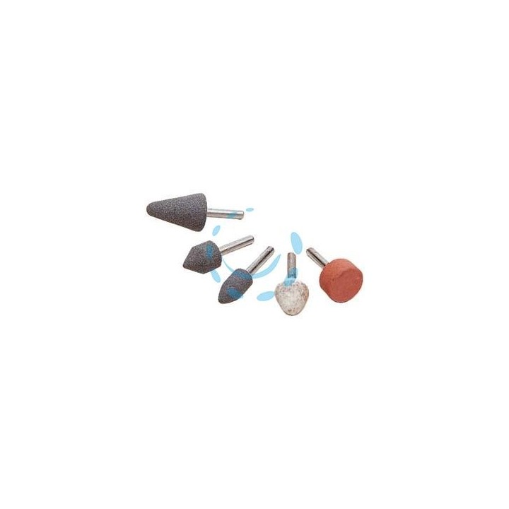 MOLETTE ABRASIVE IN CERAMICA in set da 5 pz. assortite, con codolo ø mm.6