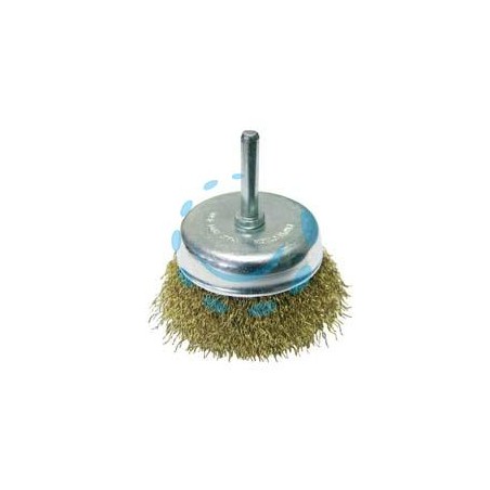 SPAZZOLA A TAZZA FILI ACCIAIO PER TRAPANO EXTRA - ø mm.50 codolo mm.6