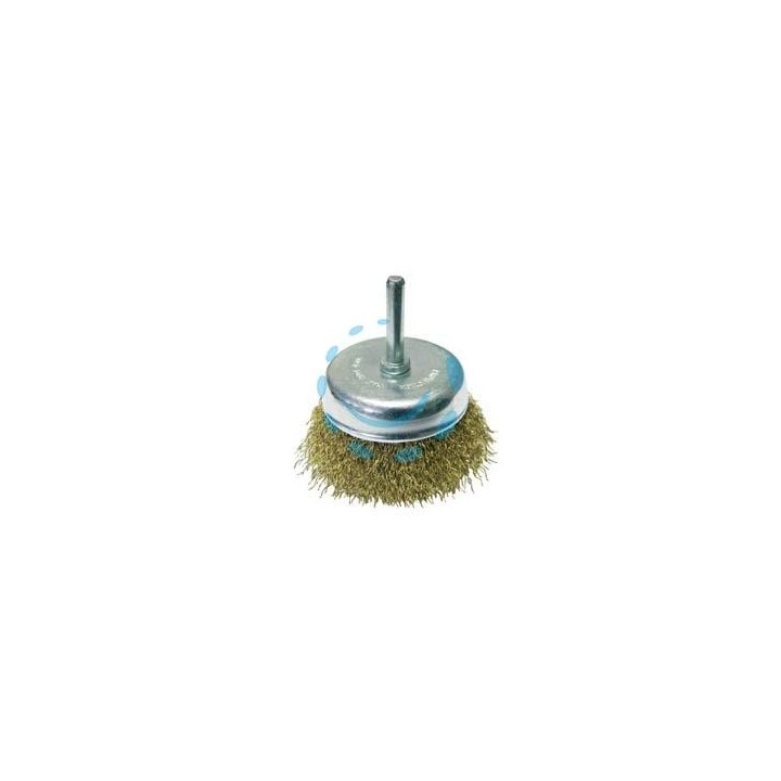 SPAZZOLA A TAZZA FILI ACCIAIO PER TRAPANO EXTRA - ø mm.50 codolo mm.6