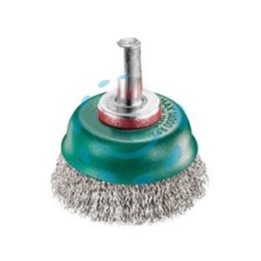 SPAZZOLA A TAZZA FILI IN ACCIAIO INOX PER TRAPANO - ø mm.75 codolo mm.6