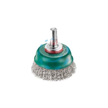 SPAZZOLA A TAZZA FILI IN ACCIAIO INOX PER TRAPANO - ø mm.75 codolo mm.6