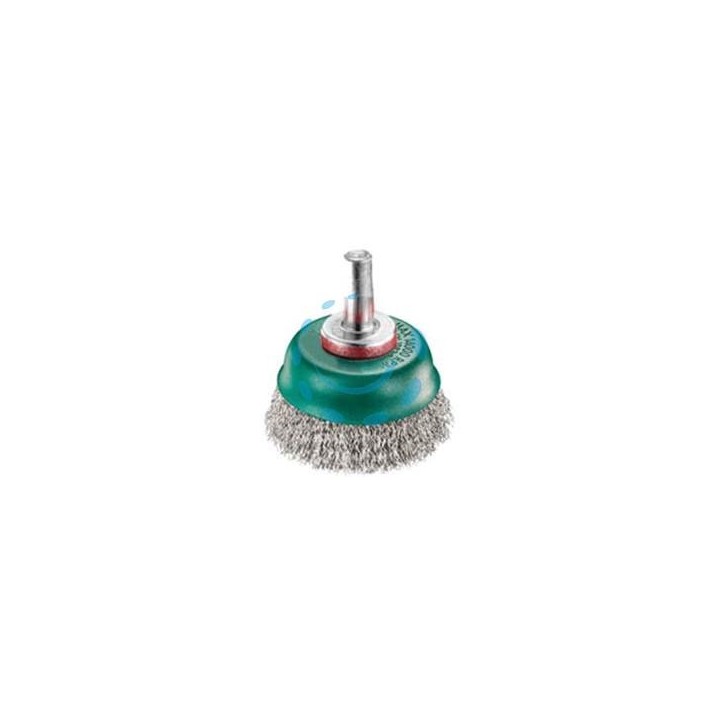 SPAZZOLA A TAZZA FILI IN ACCIAIO INOX PER TRAPANO - ø mm.75 codolo mm.6