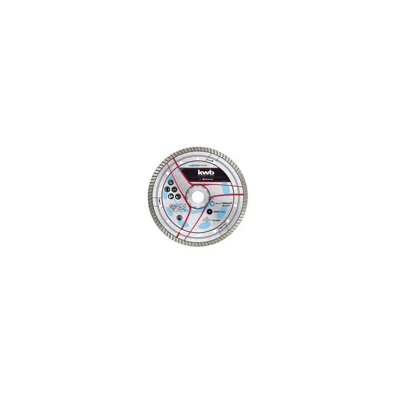DISCHI DIAMANTATI PER TAGLIAPIASTRELLE "TURBO" - ø mm.180 foro 25,4 