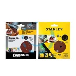 SET 5 DISCHI ABRASIVI CON VELCRO PER ROTORBITALI Ø MM.125 - grana 80 (STA32032)
