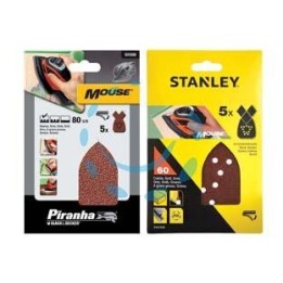 SET 5 FOGLI ABRASIVI CON VELCRO PER MOUSE - grana 80 (X31004)