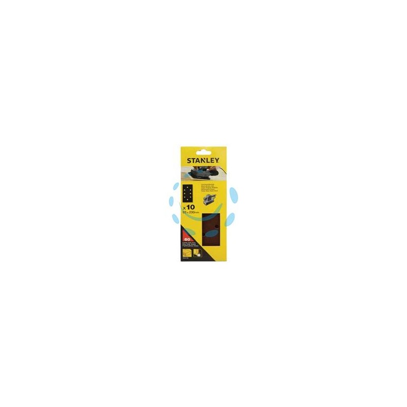 SET 10 FOGLI ABRASIVI PER LEVIGATRICE ORBITALE - grana 60 (STA31100)