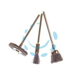 MINISPAZZOLE CON FILI ACCIAIO ASSORTITE PER TRAPANO - codolo mm.3 in blister da pz.3 PG 476.00