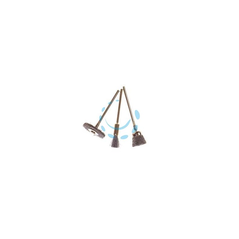 MINISPAZZOLE CON FILI ACCIAIO ASSORTITE PER TRAPANO - codolo mm.3 in blister da pz.3 PG 476.00