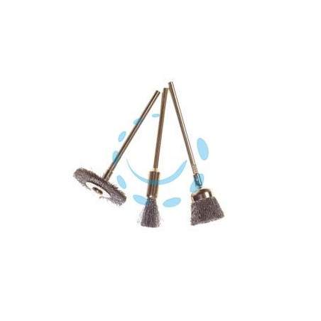 MINISPAZZOLE CON FILI ACCIAIO ASSORTITE PER TRAPANO - codolo mm.3 in blister da pz.3 PG 476.00