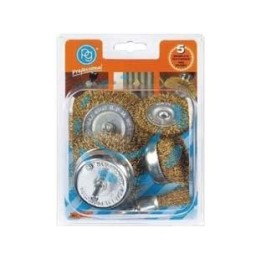 KIT SPAZZOLE IN FILO DI ACCIAIO OTTONATO PER TRAPANO - PG 497.02