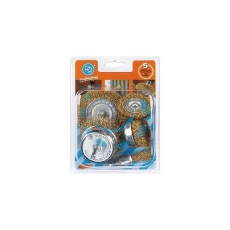 KIT SPAZZOLE IN FILO DI ACCIAIO OTTONATO PER TRAPANO - PG 497.02