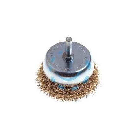 SPAZZOLA A TAZZA FILI OTTONE PER TRAPANO - ø mm.50 codolo mm.6 PG 495.00