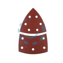 FOGLI CARTA ABRASIVA TRIANGOLARI A DELTA CON VELCRO FORATI - grana 80 blister da pz.6