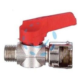 RUBINETTO IN LINEA FILETTATO MASCHIO CON DADO FRESATO - attacco 1/4"M art.AIR 11