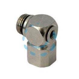 RACCORDO "L" GIREVOLE FILETTATO MASCHIO FEMMINA - attacco girevole 1/4"M 1/4"F art.50/C