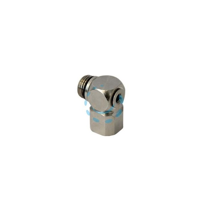 RACCORDO "L" GIREVOLE FILETTATO MASCHIO FEMMINA - attacco girevole 1/4"M 1/4"F art.50/C