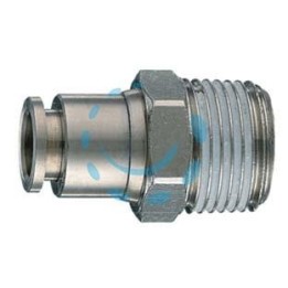 RACCORDO DRITTO CON INNESTO AUTOMATICO E FILETTATO MASCHIO CONICO - attacco conico 1/4"M ø mm.8 art.50/A4