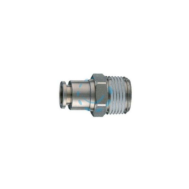 RACCORDO DRITTO CON INNESTO AUTOMATICO E FILETTATO MASCHIO CONICO - attacco conico 1/4"M ø mm.8 art.50/A4