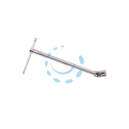 CHIAVE "T" CON BUSSOLA ESAGONALE SNODATA CROMATE ART.952 - mm.17