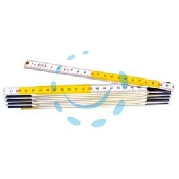 DOPPIOMETRO IN LEGNO BICOLORE - bianco/giallo (0-35-458)