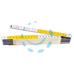 DOPPIOMETRO IN LEGNO BICOLORE - bianco/giallo (0-35-458)
