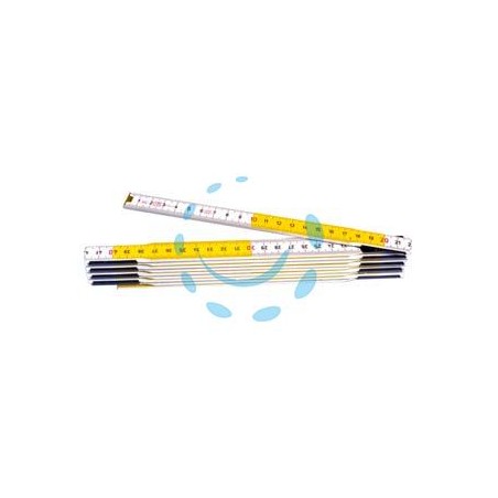 DOPPIOMETRO IN LEGNO BICOLORE - bianco/giallo (0-35-458)