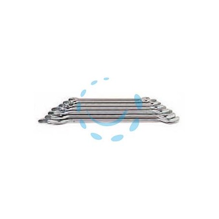 CHIAVE A FORCHETTA DOPPIA FISSA IN SERIE PROFESSIONALE in serie pz.6 da 6x7 a mm.16x17