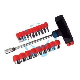 INSERTI E BUSSOLE MANICO "T" IN SET 22 PEZZI 