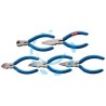 PINZA PER ELETTRONICA IN KIT 5 PEZZI - mm.120 in acciaio, manici isolati, in blister