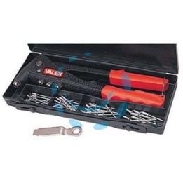RIVETTATRICE CON 4 TESTE INTERCAMBIABILI - kit in blister con rivetti assortiti