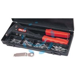 RIVETTATRICE CON 4 TESTE INTERCAMBIABILI - kit in blister con rivetti assortiti