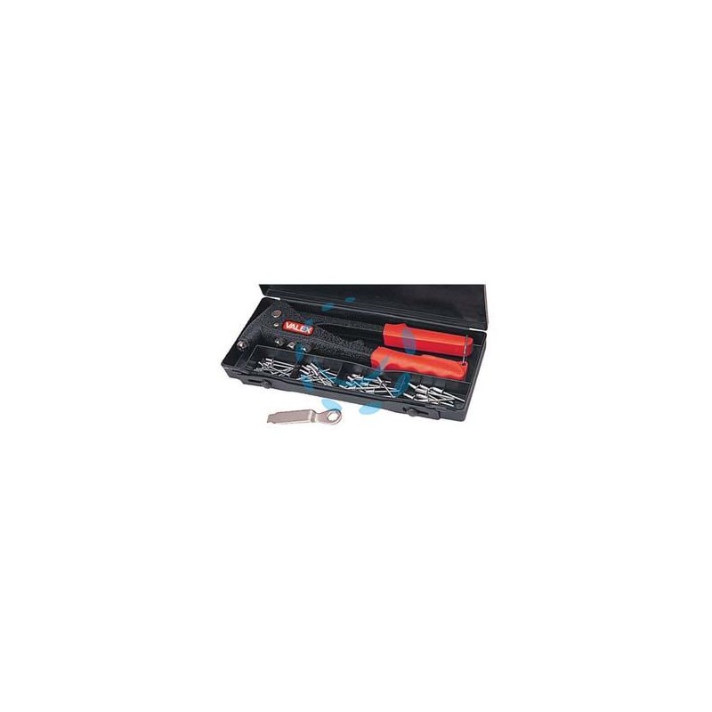 RIVETTATRICE CON 4 TESTE INTERCAMBIABILI - kit in blister con rivetti assortiti