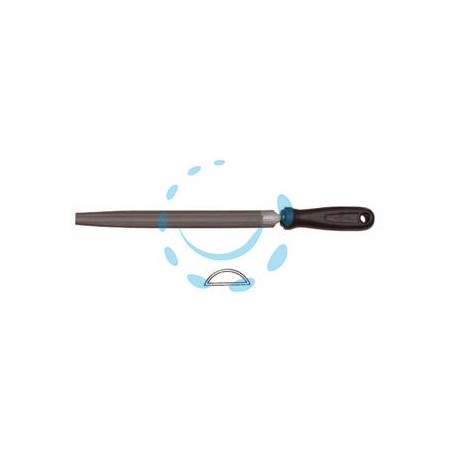 LIME MEZZE TONDE CON MANICO PLASTICA - 8" mm.200 taglio mezzo dolce