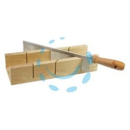 DIMA TAGLIACORNICI IN LEGNO CON SEGA - misure dima mm.300x95x60 int.